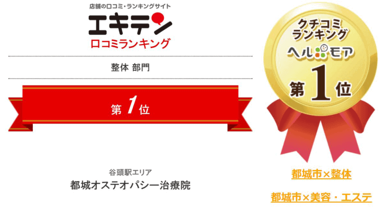 口コミサイトで1位を頂いた人気の整体