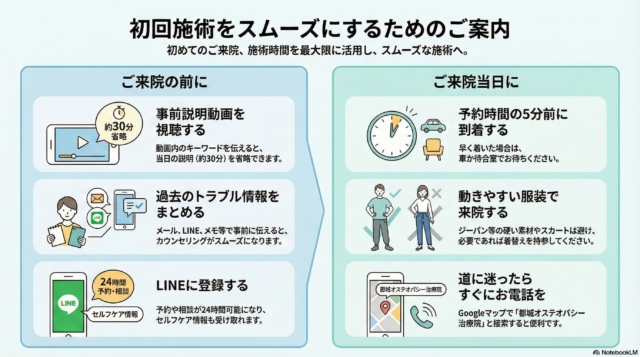 初回の方へページの内容をまとめた画像